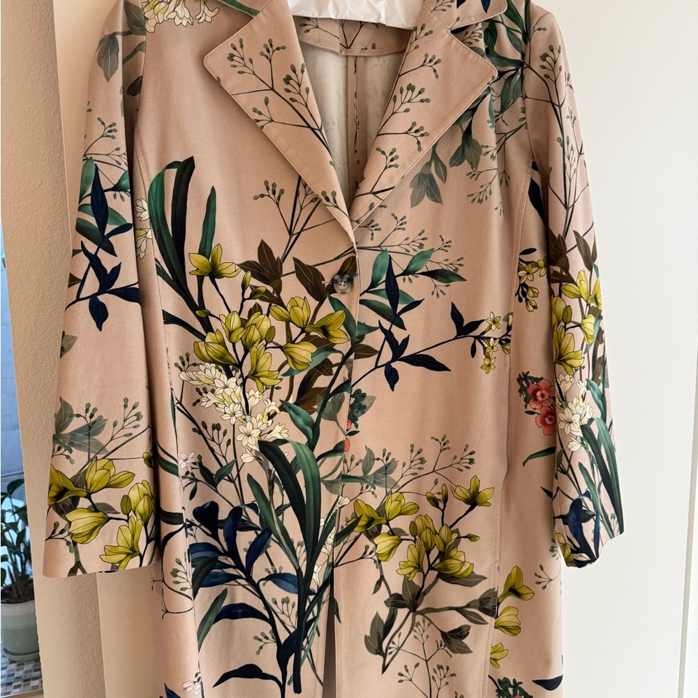 Chico's Beige Floral Jacket Blazer